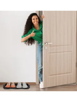 3 x Schuhabtropfschale in Schwarz - (B)48 x (H)3 x (T)34 cm