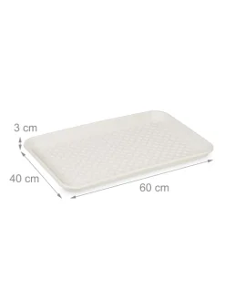 3 x Schuhabtropfschale in Weiß - (B)60 x (H)3 x (T)40 cm