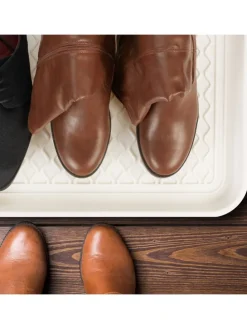 3 x Schuhabtropfschale in Weiß - (B)60 x (H)3 x (T)40 cm