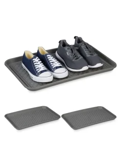 3 x Schuhabtropfschale in Grau - (B)60 x (H)3 x (T)40 cm