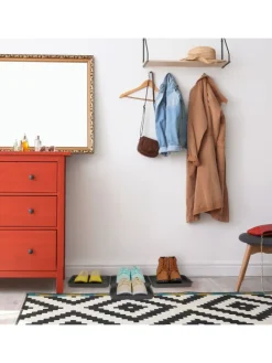 4 x Schuhabtropfschale in Schwarz - (B)27 x (H)3 x (T)35 cm