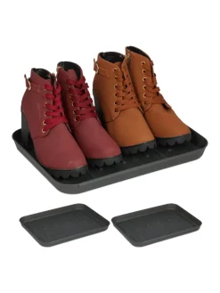 3 x Schuhabtropfschale in Grau - (B)35 x (H)3 x (T)27 cm