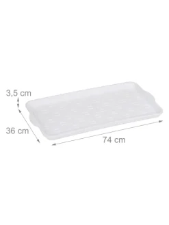 2 x Schuhabtropfschale in Weiß - (B)74x (H)3,5 x (T)36 cm