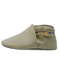 Baby Krabbelschuhe aus Leder mit rutschfester Sohle – Elfenbein