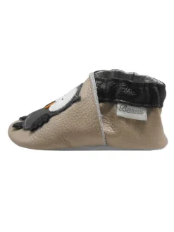 Baby Krabbelschuhe aus Leder, weiche Lauflernschuhe mit rutschfester Sohle