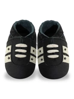 Baby Krabbelschuhe aus Leder, weiche Lauflernschuhe mit rutschfester Sohle