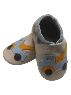 Baby Krabbelschuhe aus Leder, weiche Lauflernschuhe mit rutschfester Sohle