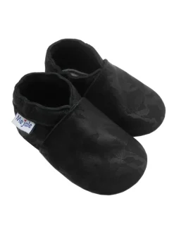 Baby Krabbelschuhe in Schnitzerei Schwarz