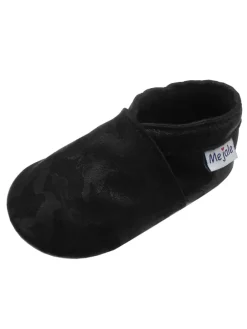 Baby Krabbelschuhe in Schnitzerei Schwarz