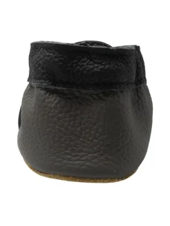 Baby Leder Krabbelschuhe, Grau, mit rutschfester harter Sohle - Sternenmuster