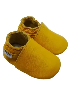 Baby Leder Krabbelschuhe, mit rutschfester Sohle – Gelb