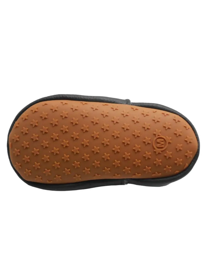 Baby Leder Krabbelschuhe,mit rutschfester harter Sohle-Segelboot - Muster