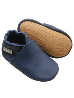 Baby Leder-Krabbelschuhe in Dunkelblau