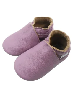 Baby-Leder-Laufschuhe, komfortabel mit rutschfester Sohle - Helllila