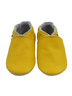 Baby-Leder-Laufschuhe, komfortabel mit rutschfester Sohle - Gelb