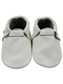 Baby-Leder-Laufschuhe, komfortabel mit rutschfester Sohle - Weiß