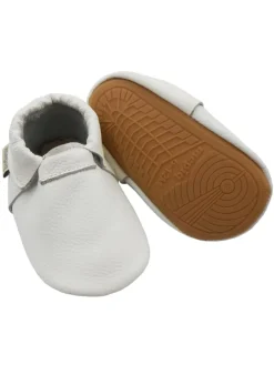 Baby-Leder-Laufschuhe, komfortabel mit rutschfester Sohle - Weiß