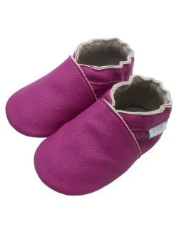 Baby-Leder-Laufschuhe, komfortabel mit rutschfester Sohle - Lila
