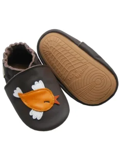 Baby-Leder-Laufschuhe, komfortabel mit rutschfester Sohle - Vogelmotiv