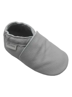 Baby-Leder-Laufschuhe, komfortabel mit rutschfester Sohle - Grau