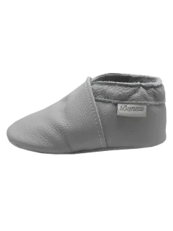 Baby-Leder-Laufschuhe, komfortabel mit rutschfester Sohle - Grau
