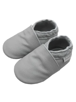 Baby-Leder-Laufschuhe, komfortabel mit rutschfester Sohle - Grau