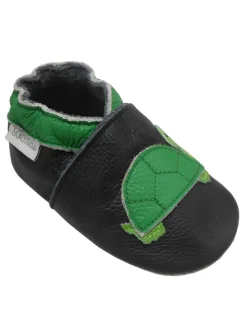 Baby-Leder-Laufschuhe, komfortabel mit rutschfester Sohle-Schildkrötenmuster