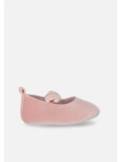 Baby-Samt-Ballerinas in rosa