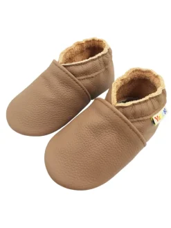 Baby-Wanderschuhe aus Leder, bequeme, rutschfeste Sohlen - hellbraun