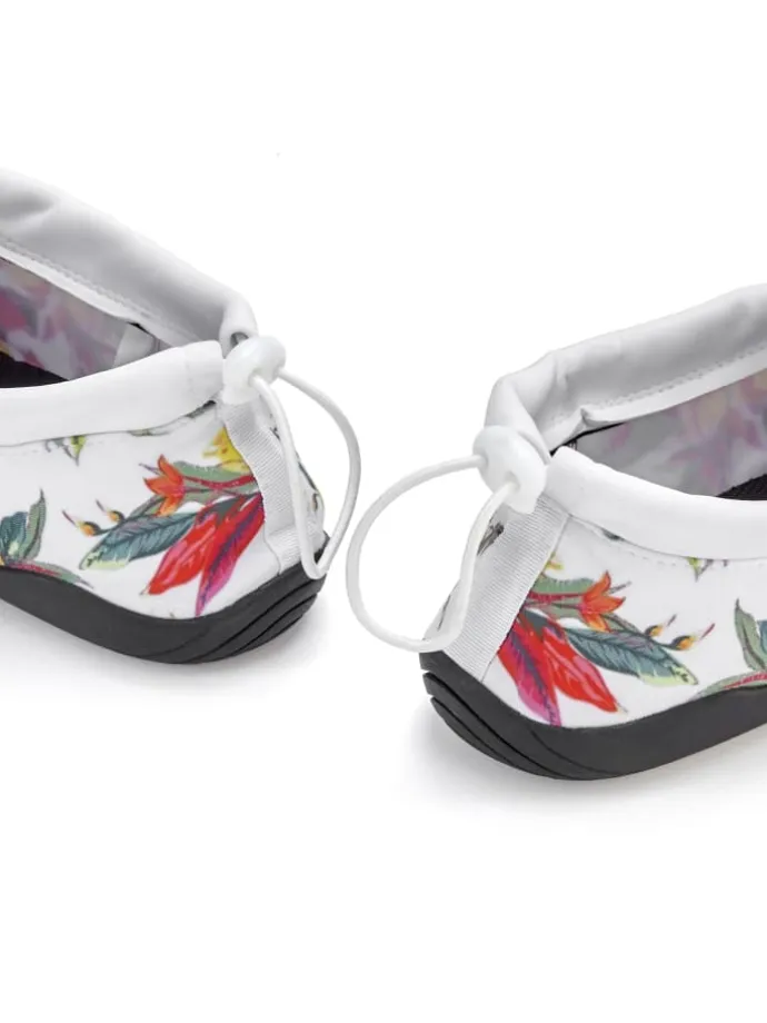 Badeschuh in weiß Blume