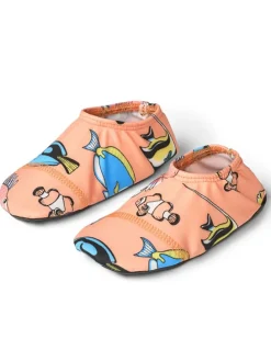 Badeschuhe "Fisch" in Orange/ Bunt