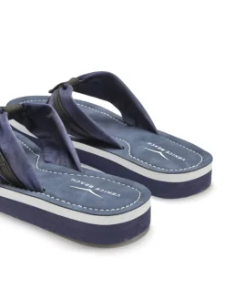 Badezehentrenner in blau-schwarz