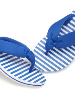 Badezehentrenner in blau/weiß