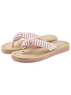 Badezehentrenner in rosa-gestreift