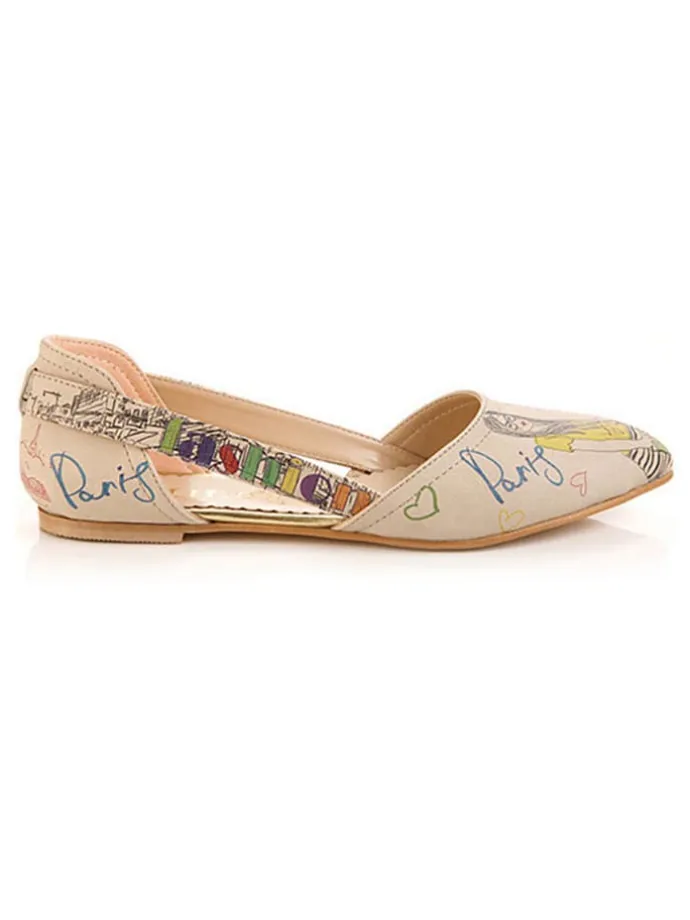 Ballerinas in Beige/ Bunt