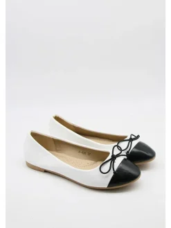 Ballerinas in Weiß/ Schwarz