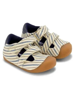 Barfuß Leder-Halbsandalen "Petit Summer" in Creme