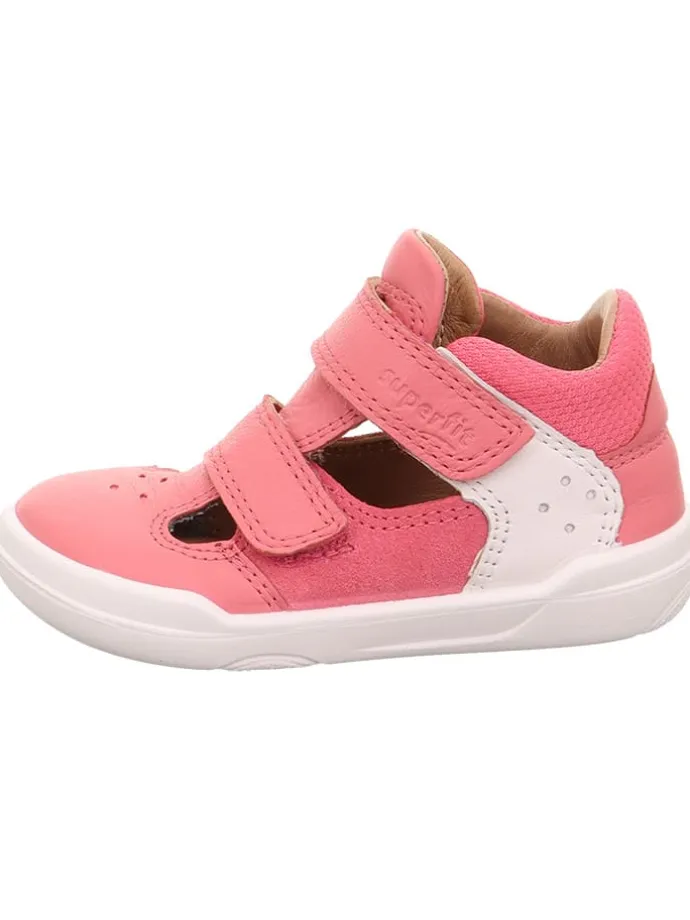 Barfuß Leder-Halbsandalen "Superfree" in Pink/ Weiß