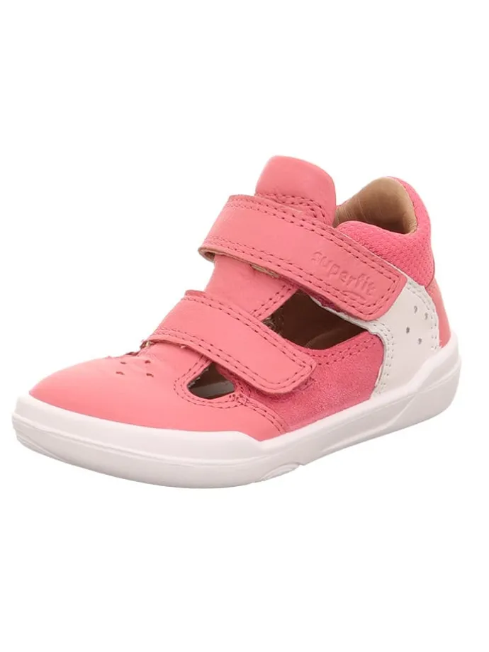 Barfuß Leder-Halbsandalen "Superfree" in Pink/ Weiß