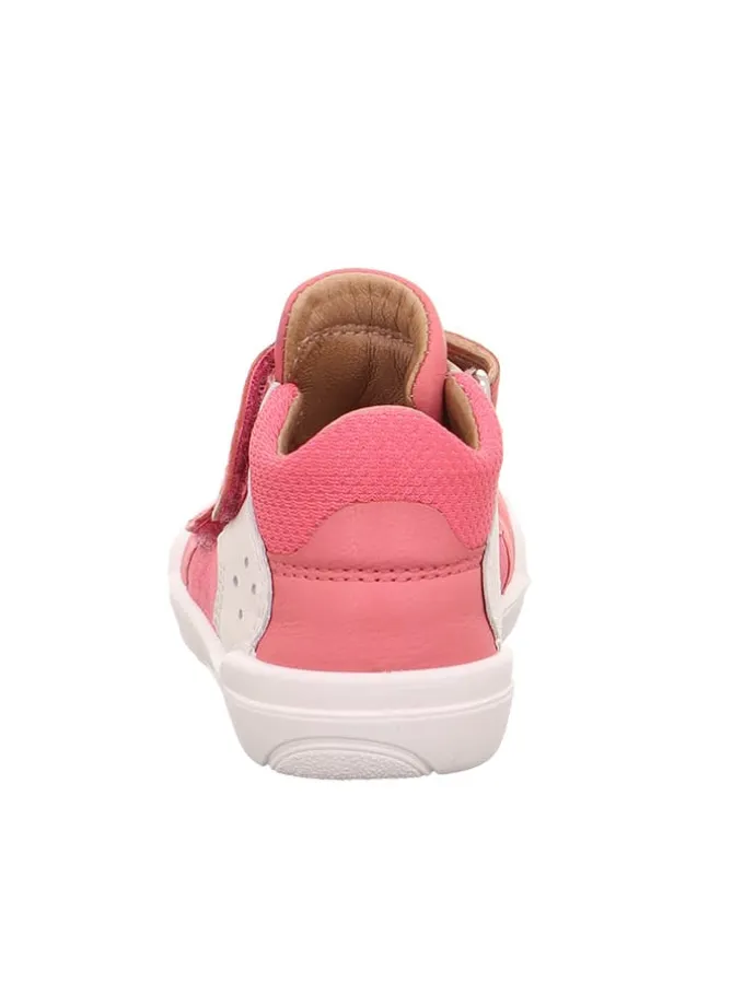 Barfuß Leder-Halbsandalen "Superfree" in Pink/ Weiß