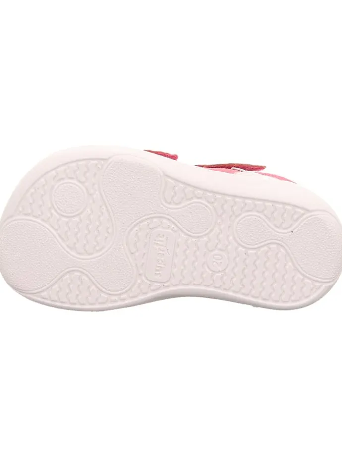 Barfuß Leder-Halbsandalen "Superfree" in Pink/ Weiß