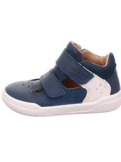 Barfuß Leder-Halbsandalen "Superfree" in Dunkelblau/ Weiß