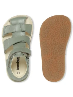 Barfuß Leder-Halbsandalen "Savi" in Grün
