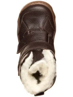 Barfuß Leder-Winterboots in Braun