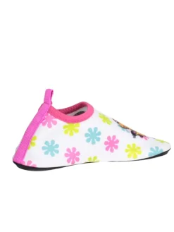 Barfuß-Schuh DIE MAUS Blumen in Weiß/Rosa