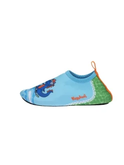 Barfuß-Schuh Dino in Blau/Grün
