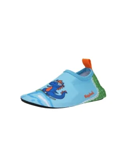 Barfuß-Schuh Dino in Blau/Grün