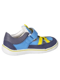 Barfußschuhe in Blau/ Gelb