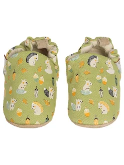 Baumwoll-Krabbelschuhe "Squirrel" in Grün