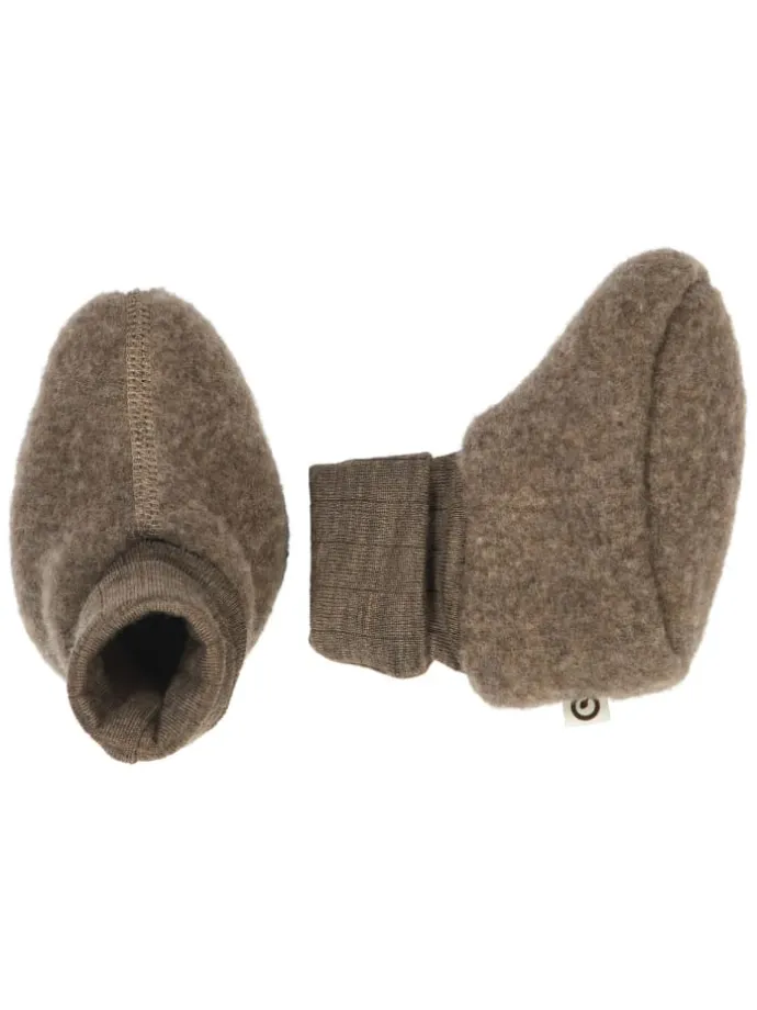 Booties aus Merinowolle in Walnut melange